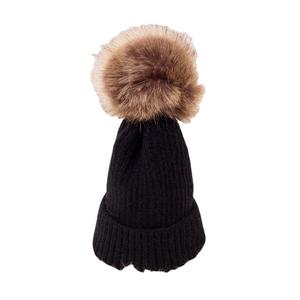 Chapeaux tricotés chaud uni femmes dames hiver fausse fourrure boule Pom Pom Beanie chapeau - Product Image 5