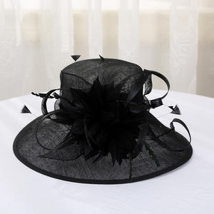 Chapeau de style européen, <span class=keywords><strong>chic</strong></span>, pour <span class=keywords><strong>femme</strong></span>, à large bord, idéale pour une fête de mariage, collection - Product Image 5