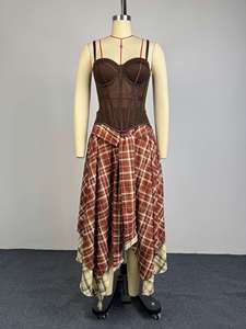 <span class=keywords><strong>Ensemble</strong></span> deux pièces pour femme STOCK Print, <span class=keywords><strong>haut</strong></span> corset <span class=keywords><strong>et</strong></span> <span class=keywords><strong>jupe</strong></span> longue, grandes tailles, vêtements streetwear, S-2XL - Product Image 2