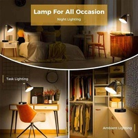 Lampe de chevet tactile moderne en métal à direction réglable avec ports de charge USB et lumière de lecture LED