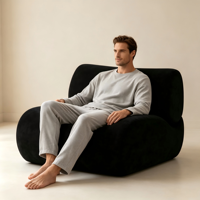 Ensemble de canapés compressés de style nordique élégant, mobilier domestique, assise profonde et confortable pour appartement et salon
