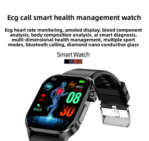 Jam Tangan Pintar Silikon Bersertifikat Multi-olahraga ET580 Baru dengan Bluetooth, Panggilan, ECG, Pemantau Detak Jantung, dan Pemantau Suhu Tubuh - Product Image 1