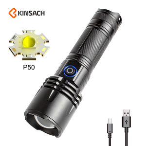 Bán Hot Đa-Chức năng công suất cao USB có thể sạc lại Telescopic Zoom Hợp kim nhôm P50 <span class=keywords><strong>LED</strong></span> Ngọn Đuốc Đèn chiến thuật đèn pin - Product Image 5
