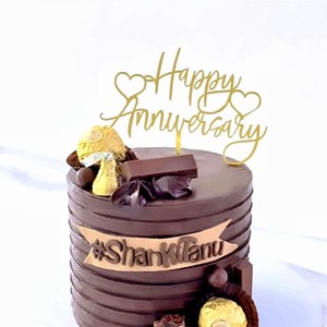 Adornos <span class=keywords><strong>para</strong></span> <span class=keywords><strong>Pastel</strong></span> <span class=keywords><strong>de</strong></span> Aniversario, Letreros Decorativos con Purpurina y Espejo, con Caja Transparente, <span class=keywords><strong>para</strong></span> Hombres y Mujeres, Decoración <span class=keywords><strong>para</strong></span> Aniversarios <span class=keywords><strong>de</strong></span> Boda - Product Image 4