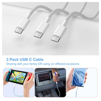 Cable de Carga Rápida USB C a USB C Original de 1m 2m PD 60w 480mbps, Cable de Datos USB 2.0 Tipo C con Trenzado de Nailon para Teléfono