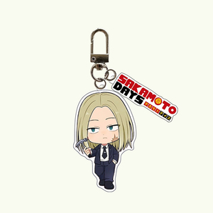 Porte-clés en PVC acrylique personnalisé avec impression UV, dessin animé Sakamoto, accessoires pour sac d'école, pendentif décoratif - Product Image 1