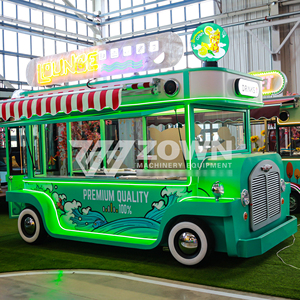 Camión de Comida Ligero para Turismo, Carrocería Roja Brillante, Techo Impermeable, Lámpara Trasera Redonda, Quiosco Móvil de Bebidas para Parque de Atracciones - Product Image 5