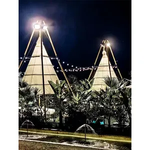 2023 neue Ereignisse Hochzeits feier Dekor Tipi wasserdichte Bambus Laterne Tente Tipi Pyramide indischen Boho Tipi Zelt für Erwachsene übertreffen