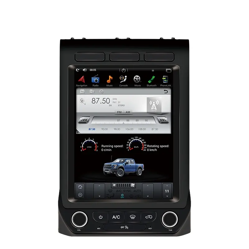 Autoradio Android stéréo avec écran Vertical de 12.1 pouces pour Ford F150 2015/2018