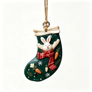 Colgante de Poliresina, Lindo Tigre con Bufanda en una Bastón de Caramelo, Adorno Navideño de Animal de Dibujos Animados para Decoración del Hogar en Navidad - Product Image 4