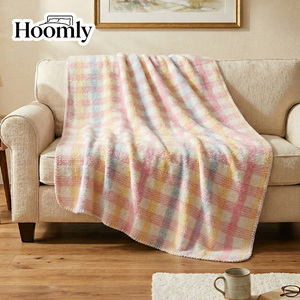 Manta de Sherpa de <span class=keywords><strong>Terciopelo</strong></span> Estampada a Color de Alta Calidad, 100% Poliéster, de Hoomly, la Más Vendida, para el Dormitorio, Sala de Estar, Uso Diario - Product Image 2
