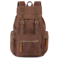 Mochila de Lona Estilo Europeo Americano para Hombre/Mujer, Bolso Vintage para Portátil, para Estudiantes Universitarios, Casual y Moderno