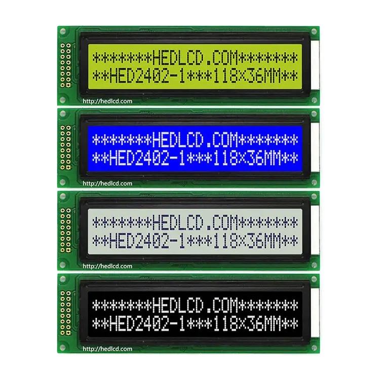 Manufacturer sells 3.8 " 118*36MM 24*2 character IC AIP31066 parallel port LCD display module for audio controller