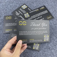 Cartes d'insertion personnalisées avec code QR noir mat pour guide d'impression et remerciement, pour marques de cosmétiques et de soins de la peau