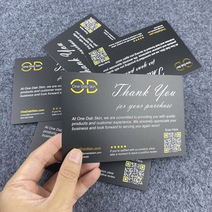 Cartes <span class=keywords><strong>d</strong></span>'insertion personnalisées avec code QR noir mat pour guide <span class=keywords><strong>d</strong></span>'impression et remerciement, pour marques de cosmétiques et de soins de la peau - Product Image 4