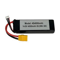 Batterie Lipo 4S 14.8V 4000mAh 30C avec connecteur XT60 pour RC UAV
