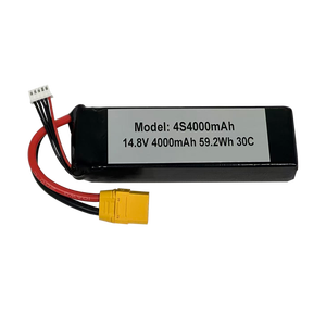 Batterie <span class=keywords><strong>Lipo</strong></span> <span class=keywords><strong>4S</strong></span> 14.8V <span class=keywords><strong>4000mAh</strong></span> 30C <span class=keywords><strong>Lipo</strong></span> avec connecteur XT60 pour drone RC - Product Image 2