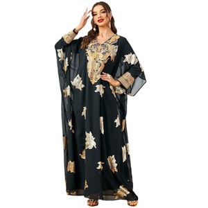 3495 nuova veste transfrontaliera da donna, elegante e bronzata, da donna con stile Dubai, allentata in due pezzi Abaya per il Ramadan Summer - Product Image 5