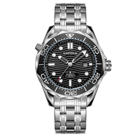 Montre automatique pour homme avec verre saphir lumineux 007, montre-bracelet de mode et d'affaires