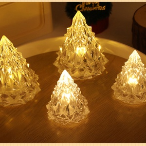 Led Candle Christmas <b>Tree</b> Shapes Tabletop Glass Ornaments Christmas <b>Tree</b> Led <b>Lights</b> Glass Christmas <b>Trees</b> Glass Ornaments - Product Image 3