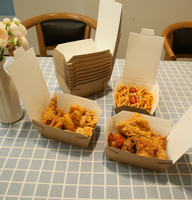Boîte et bol alimentaires jetables en papier PLA épaissi avec logo personnalisé pour les plats à emporter (pâtes, poulet frit)