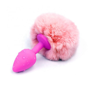 Großhandel Fluffy Ball Kaninchen Schwanz <span class=keywords><strong>Arsch</strong></span> Silikon Hintern Sexspielzeug Anal Plug - Product Image 3