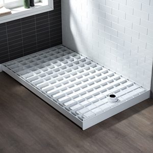Cubierta de tensión de acero inoxidable Wetroom hecha <span class=keywords><strong>a</strong></span> <span class=keywords><strong>medida</strong></span>, placa de <span class=keywords><strong>resina</strong></span> de piedra, bandeja de <span class=keywords><strong>ducha</strong></span> Smc para Baño - Product Image 5