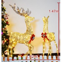 Grandes lumières extérieures de motif de famille de renne de la lumière 3D de décoration de Noël pour la décoration créative de vacances de centre commercial
