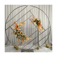 2m מעגלי מתכת חתונה רקע מתכת פרח Stand כסף מתכת מסגרת למכירה