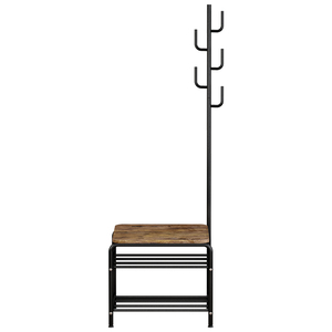 Perchero de Metal de Estilo Moderno de 2 Niveles <span class=keywords><strong>para</strong></span> Entrada con Estante <span class=keywords><strong>para</strong></span> Zapatos con Revestimiento y Soporte de Metal Independiente - Product Image 3