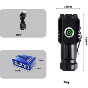 Mini vật liệu kim loại 3 Led đèn pin Type-C sạc mạnh mẽ USB sạc Torch ánh sáng cho cắm trại săn bắn - Product Image 4