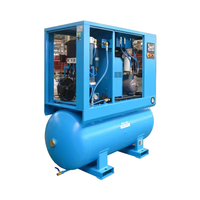Compresseur d'air à vis monophasé industriel portable 3kw 8bar avec réservoir d'air moteur 5hp SPM-3T composant de base lubrifié inclus