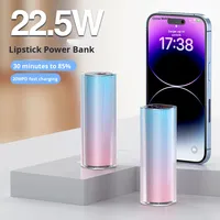 Mini chargeur portable, batterie externe, Li-polymère, couleur dégradée, écran LED, impression de logo personnalisable, cadeau, sortie 22,5 W