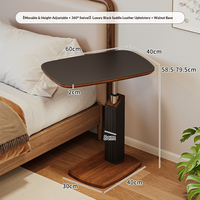 Table console à café populaire, simple, petite, contemporaine, en acier et bois, multifonctionnelle, mobile, relevable, rotative, réglable, pour hôtel