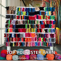 Haute qualité 100% Polyester 50D/24F fil acrylique DTY et Filament Type recyclé Spandex fil recouvert d'air