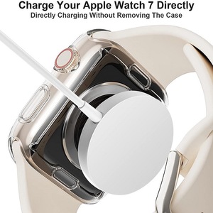 Funda transparente para <span class=keywords><strong>Apple</strong></span> <span class=keywords><strong>Watch</strong></span> de 49mm, 45mm, 41mm, 44mm y 40mm, Protector de pantalla, cubierta completa, parachoques de TPU, accesorios para IWatch Series 8, 7, SE, 6, 5, 4 - Product Image 4