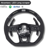 Volant en fibre de carbone avec LED pour Audi A1 A3 A4 A6 Q3 Q5 8P 8V 8K B8 C7, style sport, amélioration de l'intérieur de la voiture, accessoires