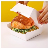 Boîte d'emballage en papier pour frites, nuggets de poulet, hamburgers à emporter, forme carrée, écologique, avec logo personnalisé imprimé