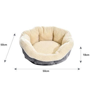 Winter-Selbstwärmendes Verdicktes Haustierbett, Rechteckiges Fleece-Katzen- und Hundebett mit Bequemer Schlafmatte, Welpenmatte mit Uni-Muster - Product Image 2