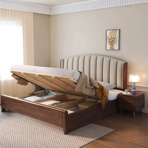 Cadre de lit en bois réglable de haute qualité pour lit simple, double ou queen size avec plateforme double, lit king size, mobilier de chambre minimaliste - Product Image 5