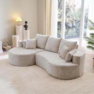 Juego de Sofás Reclinables Tapizados en Forma de L para Casas Pequeñas - Diseño Moderno Ecológico Modular Sin Pedido Mínimo - Product Image 5