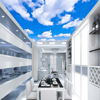 Papier peint mural personnalisé pour plafond, ciel bleu et nuages blancs en 3D, salon, chambre à coucher, fond de plafond, papier peint photo, revêtements muraux