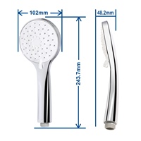 Pommeau de douche mural 4-en-1 suralimenté et pressurisé au design moderne, avec jet ciel étoilé, massage et effet pluie pour salle de bain