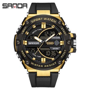 Montres pour hommes SANDA 3185 <span class=keywords><strong>G</strong></span> Style, nouvelles, étanches à 50 m, montres à quartz sportives résistantes aux chocs pour hommes, montre-bracelet numérique - Product Image 2