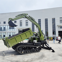 Forstmaschinen Maßgeschneiderter Mini Raupendumper Kompakter Farmtraktor mit Bagger