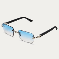 Lunettes de soleil sans monture Lmamba Fashion, forme rectangulaire, verres dégradés en nylon, protection UV400, pour femmes et hommes, logo personnalisé.