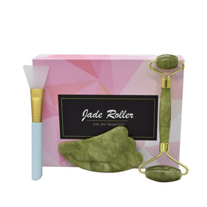Amazon Hot Sale high quality jade roller gua sha set facial massager natural stone jade roller and gua sha tools set - Product Image 3