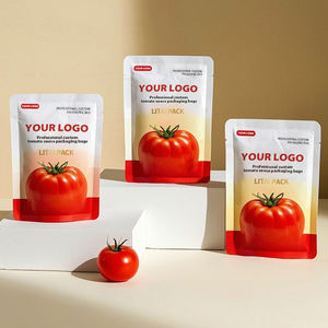 تصميم جديد مطبوع حسب الطلب حاجزًا عاليًا بثلاثة جوانب محكم الغلق عبوة بلاستيكية مايلر من أجل الكاتشب - Product Image 3