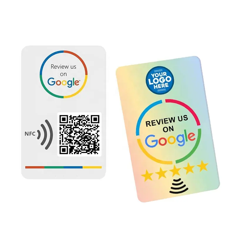 Kartu Bisnis plastik Chip NFC kustom Media sosial untuk tinjauan Google