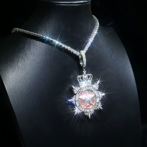 Pendentif Étoile Couronne Montasch Royal Order en Argent Sterling 925, entièrement serti <span class=keywords><strong>de</strong></span> Moissanite, Collier Hip Hop pour Hommes et Femmes Rapper - Product Image 3